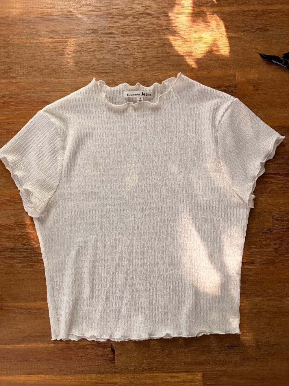 Reformation white baby tee Small